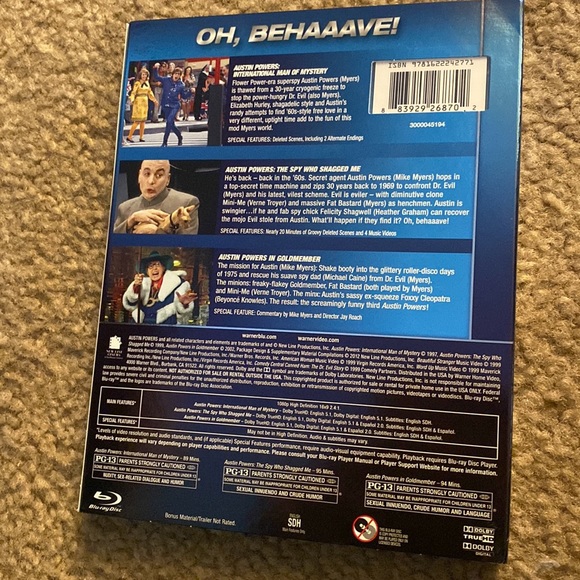 Austin Powers Triple Feature Blu-ray Disc movie set - Picture 2 of 2